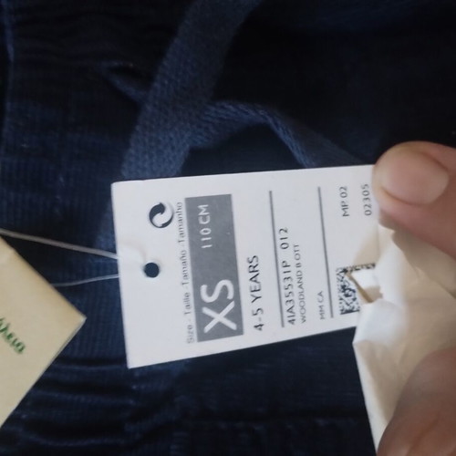 Benetton kids' corduroy jogger pants, size XS 110cm, dark blue