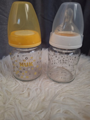 NUK First Choice Plus glass baby bottles pack of 2, 0-6 months, 120ml like new
