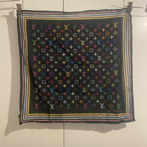 Louis Vuitton Monogram Multicolore Scarf 100% Cotton like new