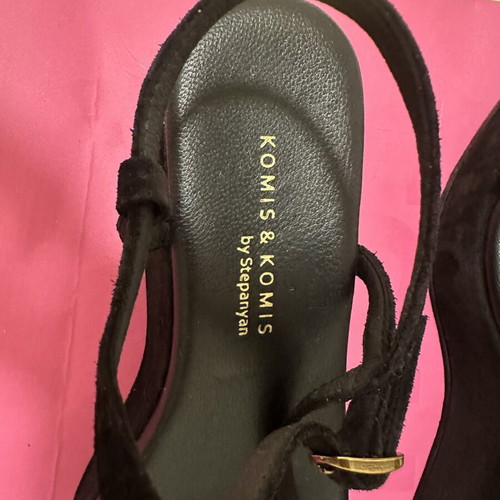 Komis & Komis by Stepanyan leather platform sandals used, size 37, black