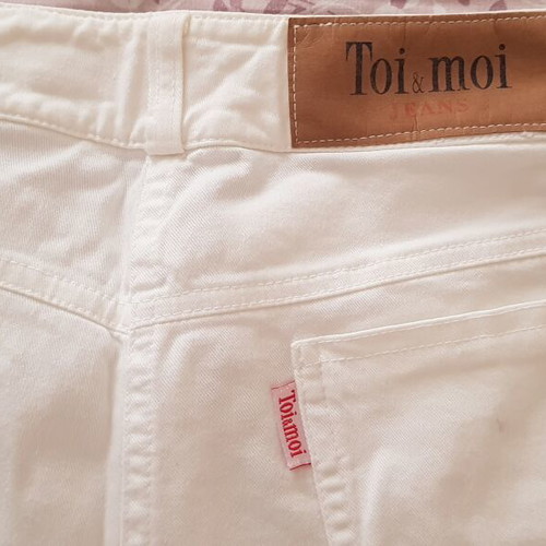 Toi Moi white elastic flare pants like new, size S