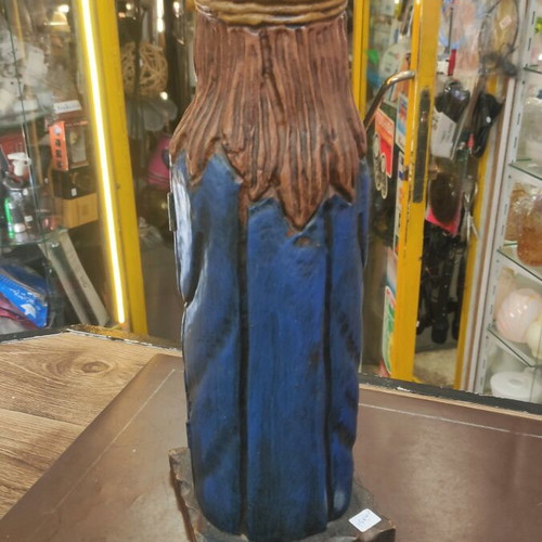 Vintage wooden handmade wine holder like new, height 46cm