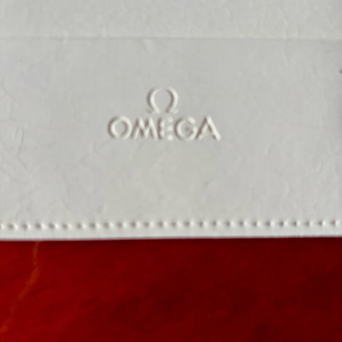 Omega leather card holder white like new
