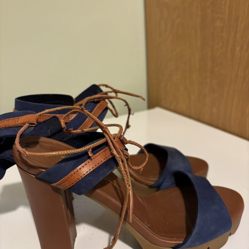 Mourtzi sandals used, brown and blue, size 38