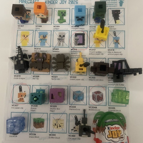Minecraft Kinder figure set new