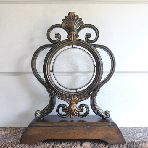 Vintage Baroque Clock Base like new, metal and wood