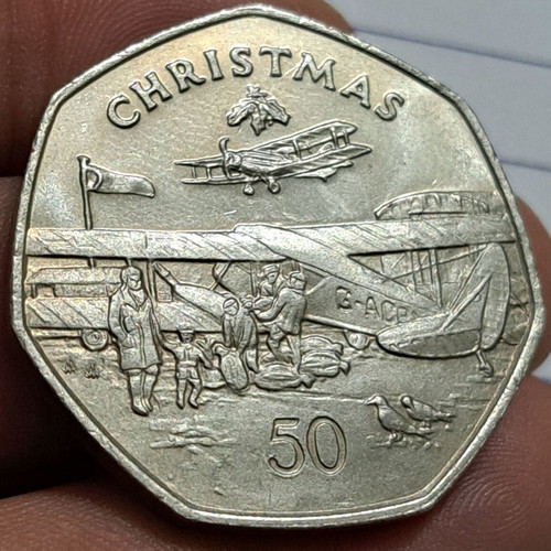 Isle of Man 50 Cents 1985 Christmas Commemorative Coin new