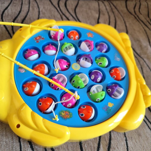 Interactive fishing game used, educational toy