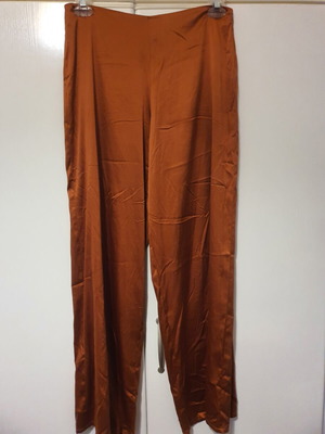 Zara satin wide-leg pants like new, brown, size L