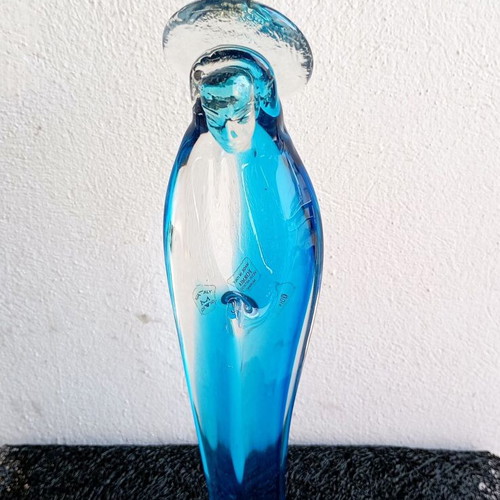 Murano sculpture made of blown glass 40cm new, blue