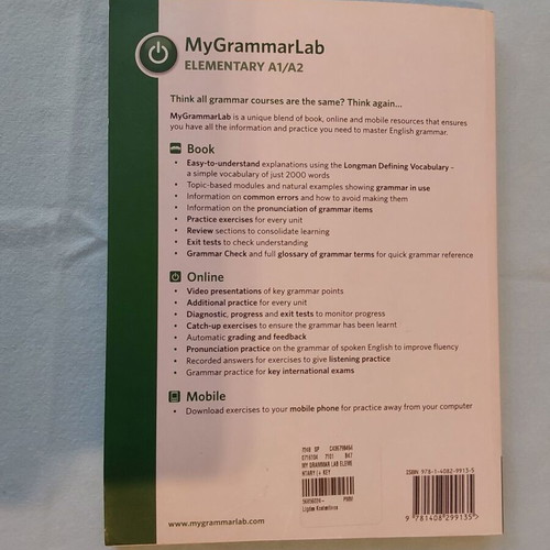 My Grammar Lab A1 + A2 Elementary new book with My Lab Pack