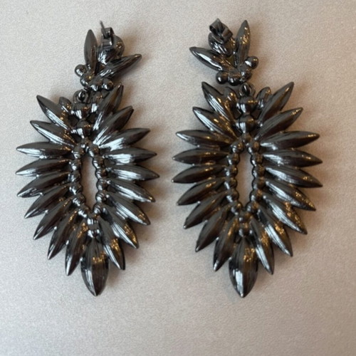 Earrings with clasp like new, black