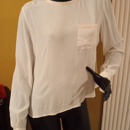 Nuova Citta vintage silk blouse 1995, white beige