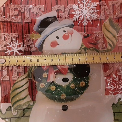 Christmas plate with snowman like new, small glass 19.5 cm