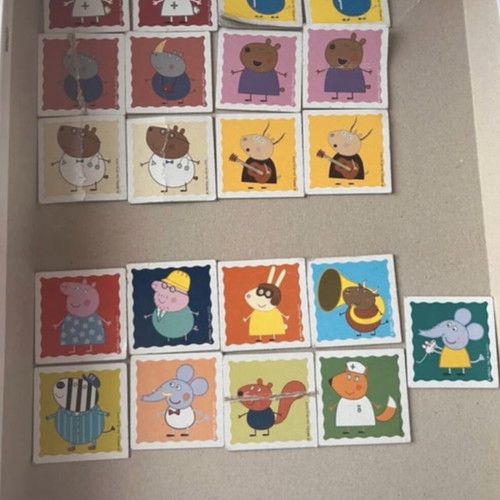 Peppa Pig Memory game used with missing pieces