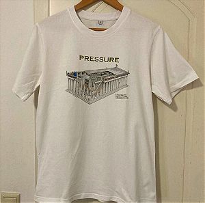 T-shirt άσπρο Pressure, πρεσσουρ. Size S, Acropolis, pressureclothes-pressure culture