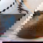 Αυθεντικη δερματινη τσαντα Loewe καφε μπρονζε ελαχιστα σχεδον καινουργια