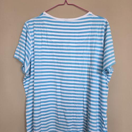 Women's striped blouse like new, size XL, white and blue