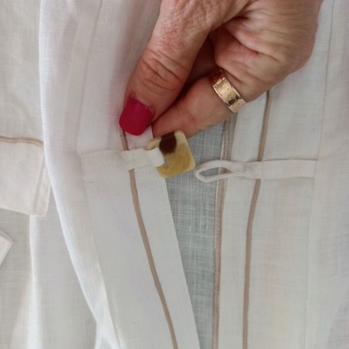 Raxevsky White Linen Shirt Tunic Size M Like New
