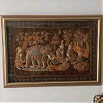  Μπούρμα πίνακας κεντημένος από Ινδία. 100x70 σε κορνίζα με τζάμι.