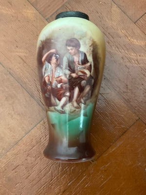 English porcelain vase with painting detail from Murillo