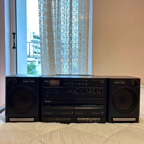 Double cassette player with detachable speakers used