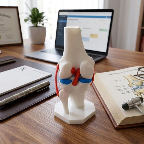 3D Anatomical Model of Knee Joint new, detailed and colored