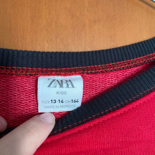 Zara dress like new, white and red, size S for 13-14 years old