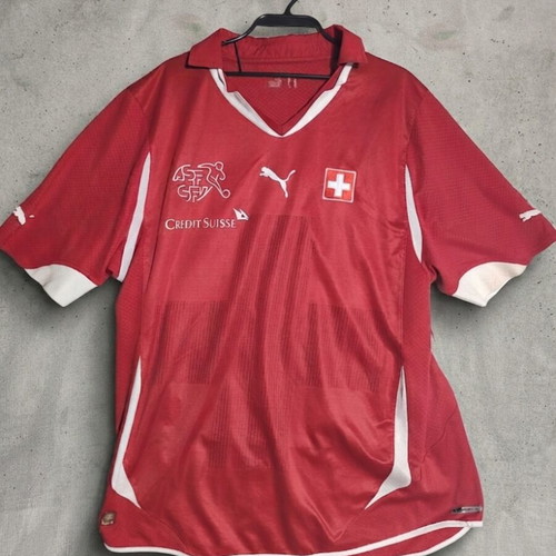 Puma Switzerland SFV Home Soccer Jersey Shirt Red White Size L Credit Suisse