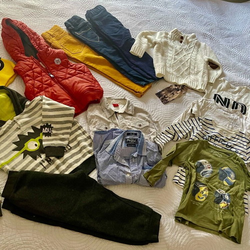 Next clothing set like new for 3-year-old boy, size 98 cm, blue and green