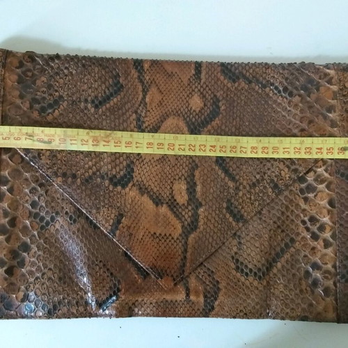Vintage envelope bag like new, brown with snake pattern
