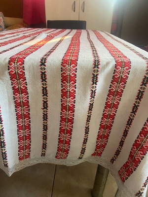 Embroidered woven tablecloths like new, set of 2, vyshyvanka patterns