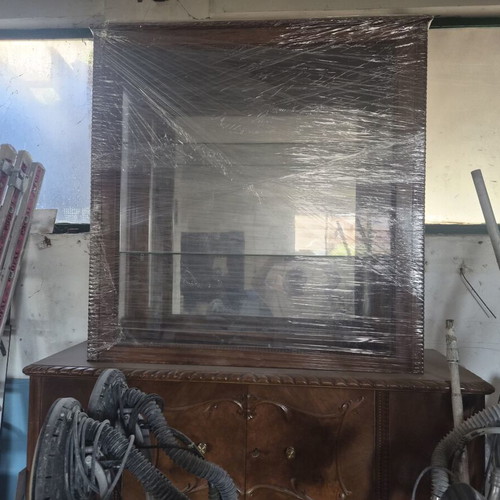 Classic crystal cabinet used, two-piece furniture