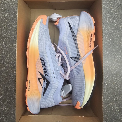 Nike W Pegasus Trail 5 GTX shoes new, Ghost Black-Malt-Orange Pulse, sizes 40-40.5
