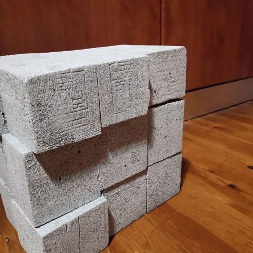 Wooden stool cubes new, matte gray stone texture