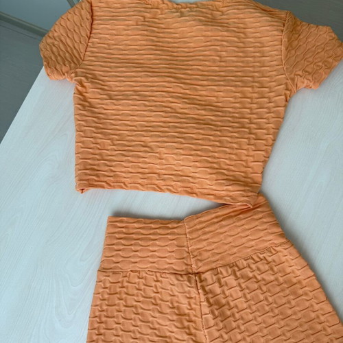 Sports set new, top Small, leggings Medium, orange