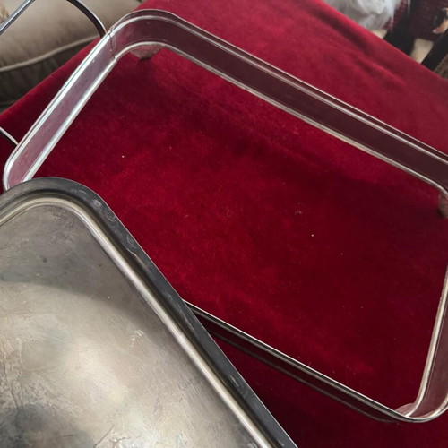 Serving dish used silver-plated baroque style 37x23x6.5 cm