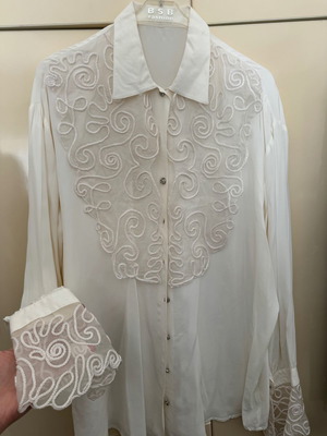 Vintage shirt new, white with rhinestones, size L