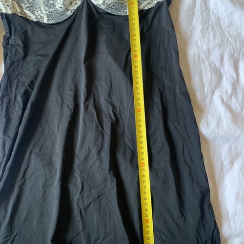 Wild Fable satin black slip dress with white lace, Y2K style