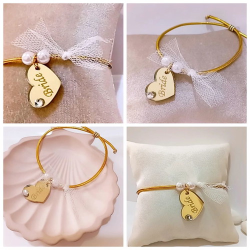 Handmade elastic Bachelorette bracelets made to order