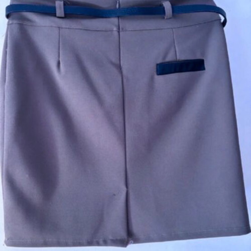 Skirt tight NoLarge used, beige-brown, knee-length