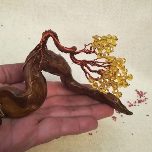 Bonsai wire tree on olive branch new