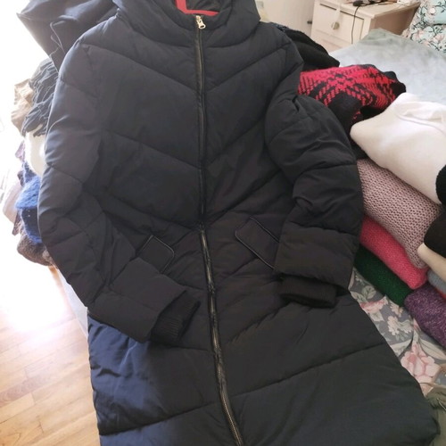 Sisley black jacket size 40 with hood and double zipper like new