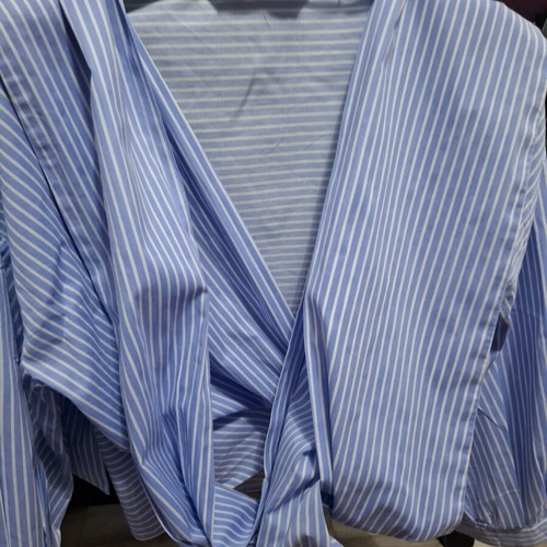Zara Basic striped wrap shirt small, like new, blue and white