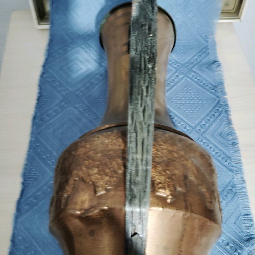 Large old copper pitcher used