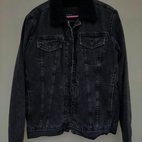 Jean Jacket black with fur lining