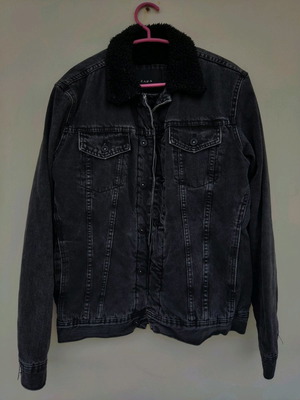 Jean Jacket black with fur lining