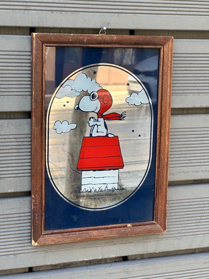 Vintage εικόνα Snoopy μεταχειρισμένη, 1958, σε κορνίζα, Flying Ace