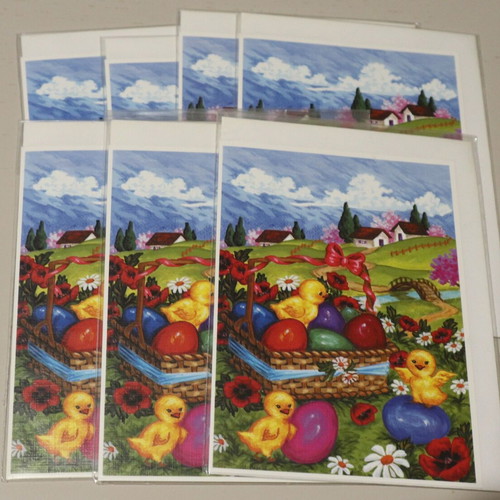 Easter greeting cards new with chicks, pack of 13 pieces
