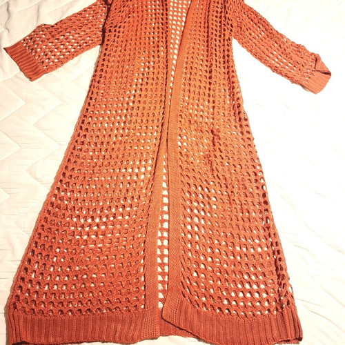 Parfois orange knitted maxi cardigan size XL new disco style
